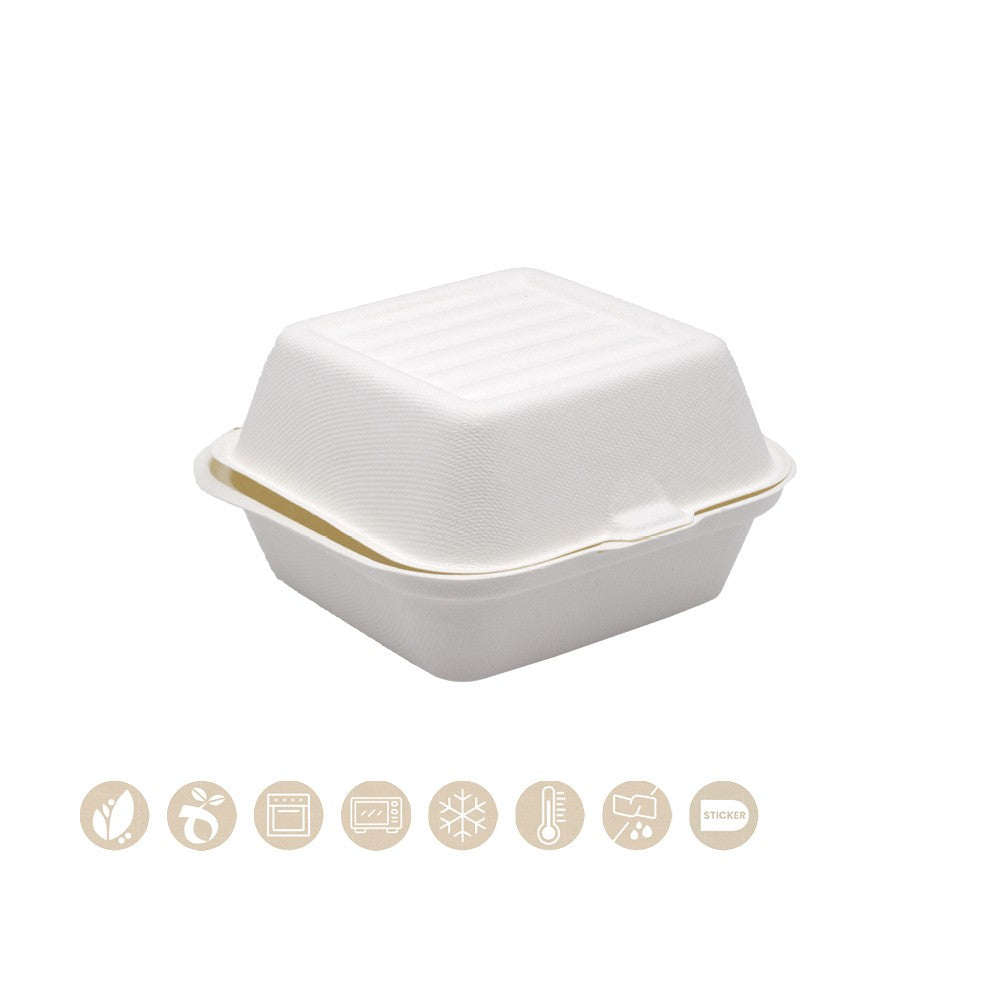 BIO Burgerbox mit Klappdeckel (PULP) - 500 Stk.