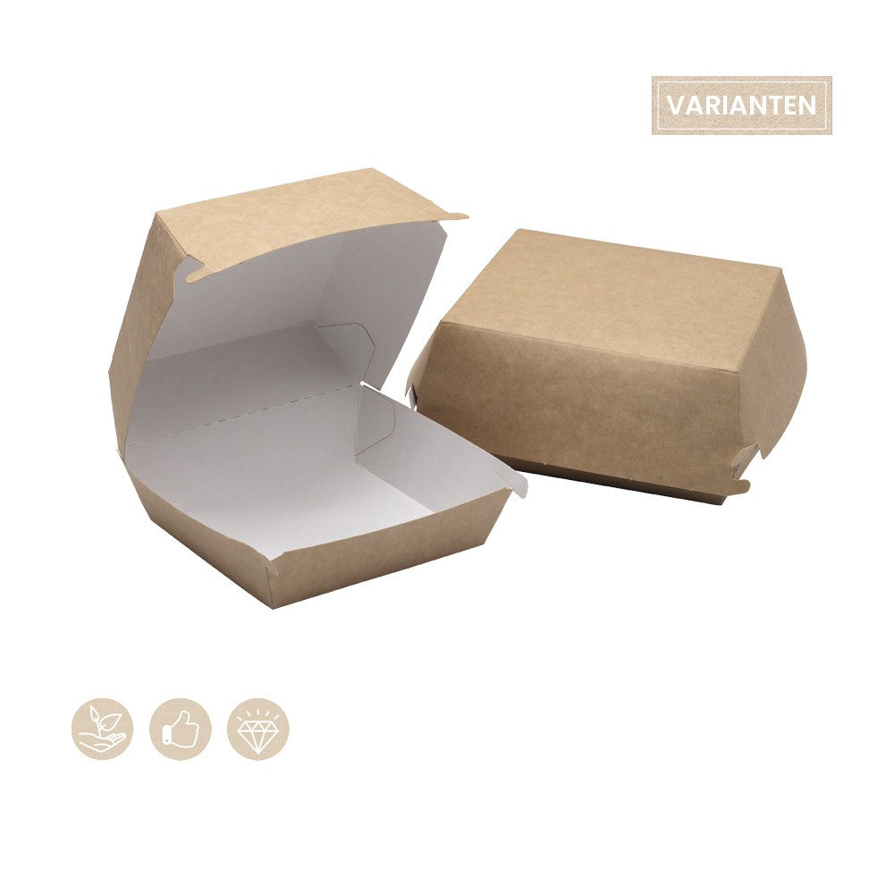 BIO Burgerbox mit Klappdeckel (Papier) - ab 300 Stk.
