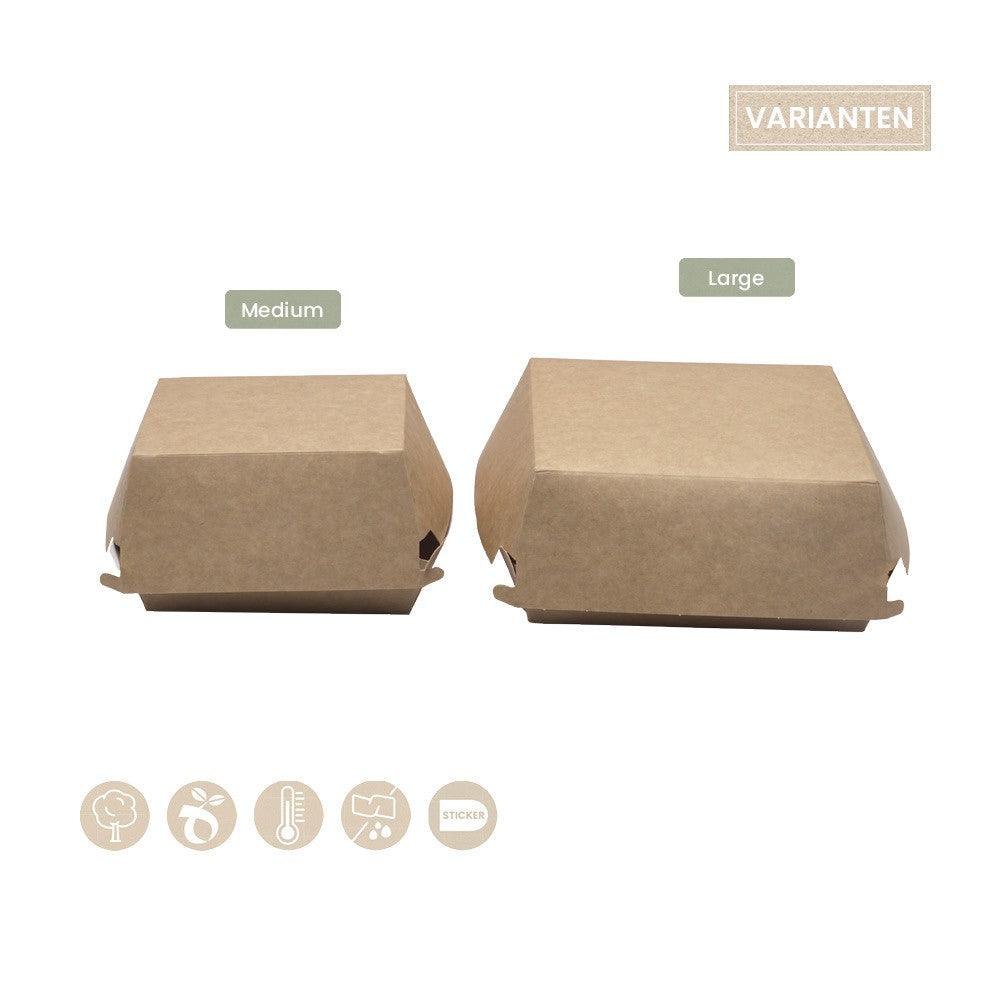 BIO Burgerbox mit Klappdeckel (Papier) - ab 300 Stk.