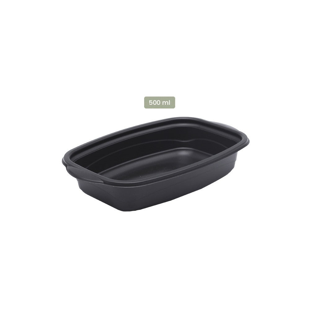 Menüschale Marmipack ungeteilt und 2 geteilt für Kaltes & Warmes (PP) schwarz - ab 200 Stk.