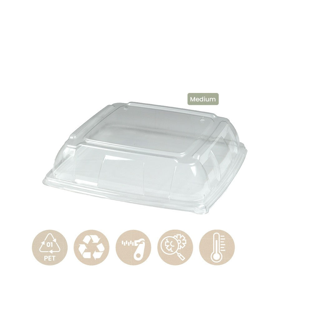 PET - Haube für quadratische Catering - Platte Medium - ab 25 Stk.