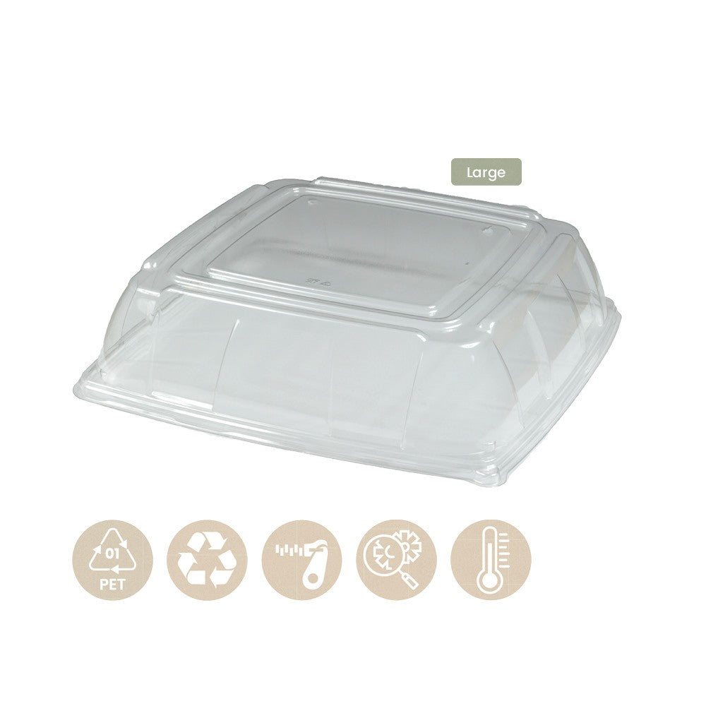 PET - Haube für quadratische Catering - Platte Large - ab 25 Stk.