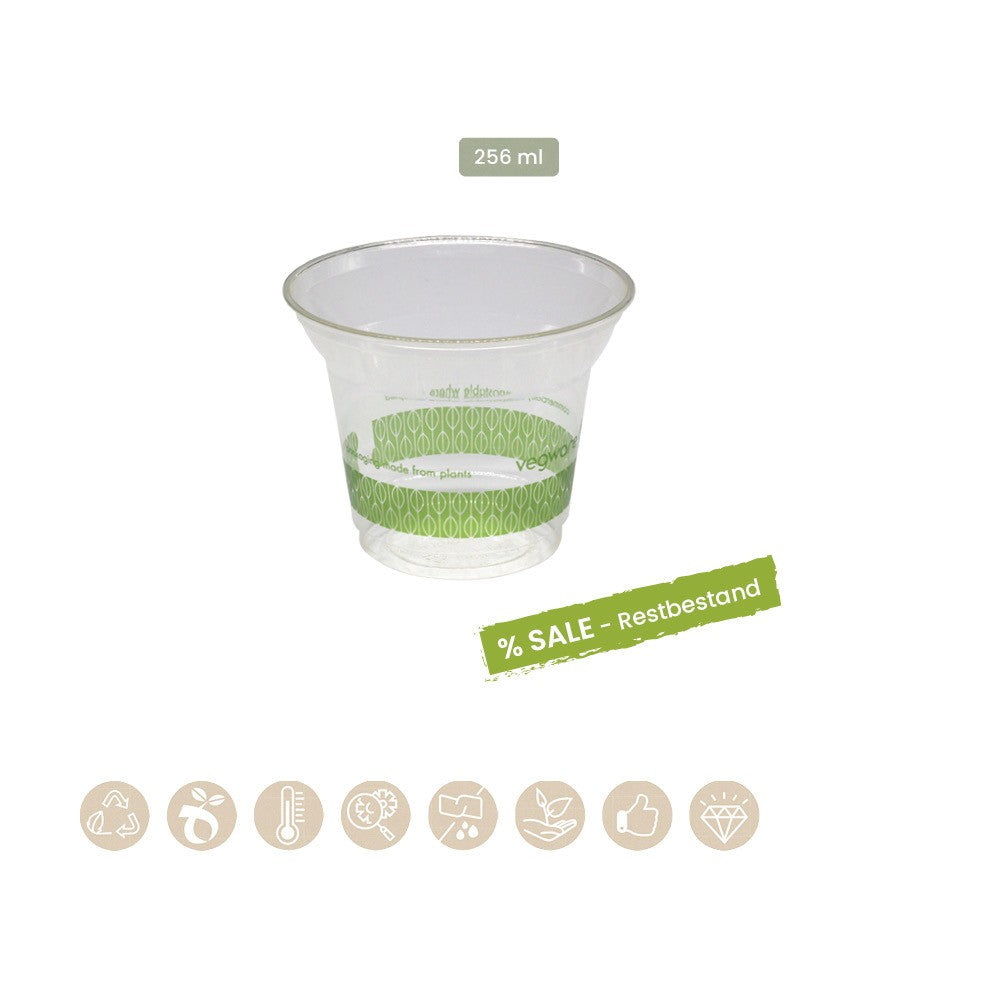 BIO Getränkebecher - Dessertbecher 256ml Ø 96mm (PLA) - ab 1.000 Stk.