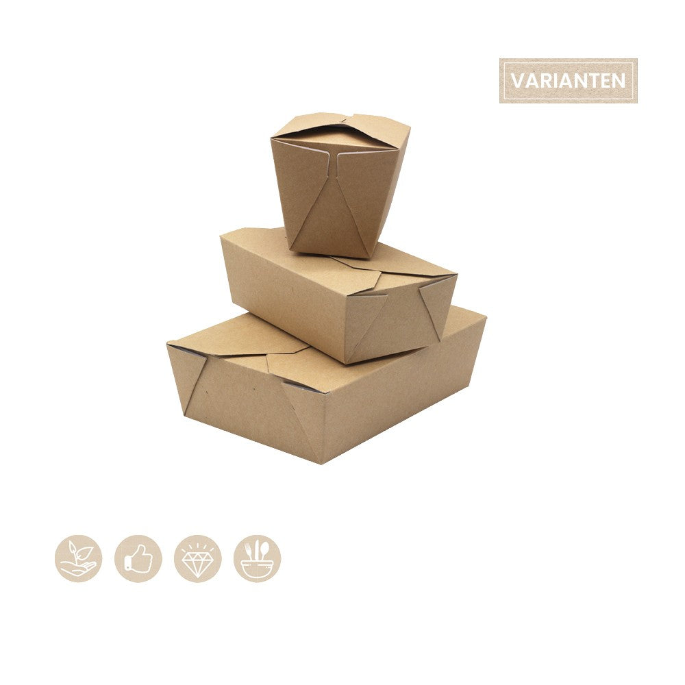 BIO Foodbox mit Faltdeckel eckig (Papier) MIKRO - ab 200 Stk.