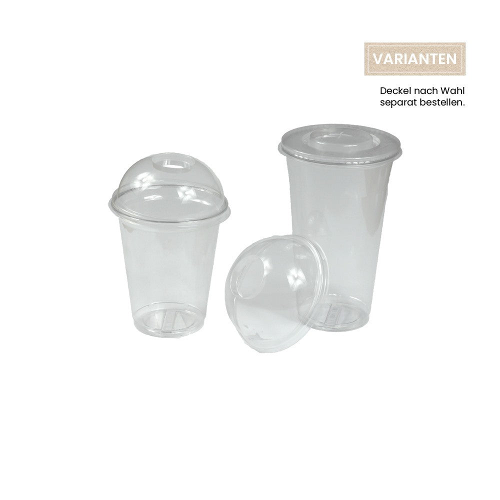 BIO Shake-/Getränkebecher mit Absatz und Füllstrich 300ml, 400ml, 500ml Ø 95mm (rPET) - ab 800 Stk.