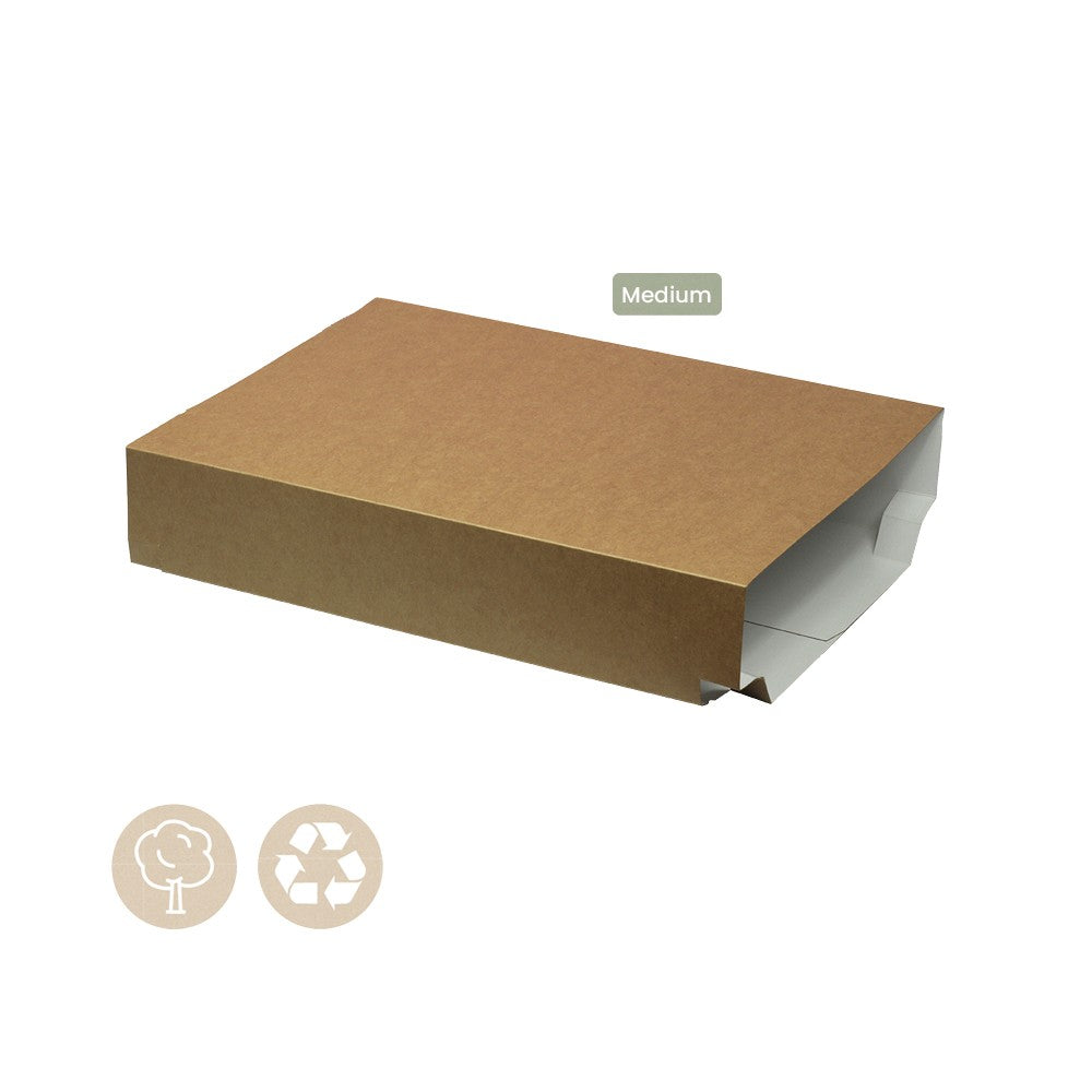 BIO Hülle ohne Sichtfenster - Catering Plattenboden Medium (Papier) - ab 25 Stk.