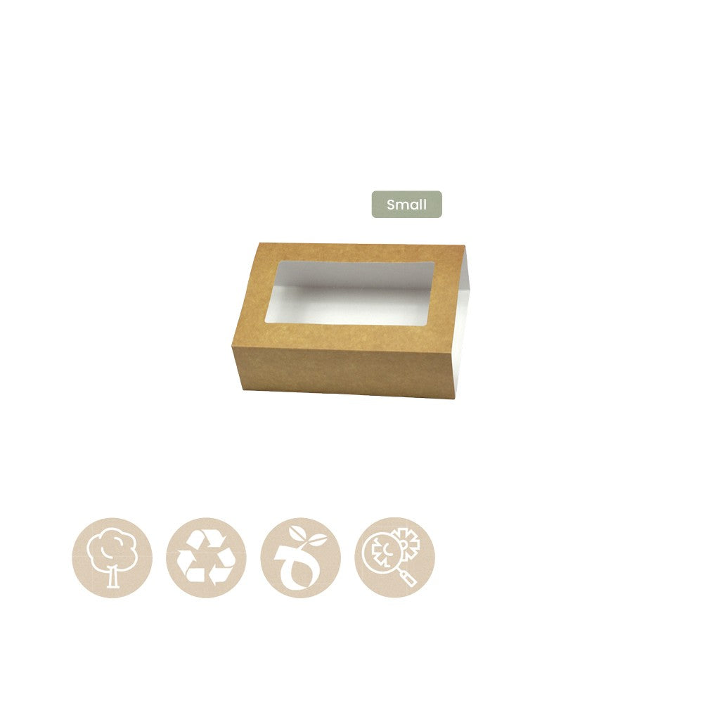 BIO Hülle - Sleeve mit Sichtfenster - Catering Tray Platter Small (Papier / Zellulose) - ab 45 Stk.