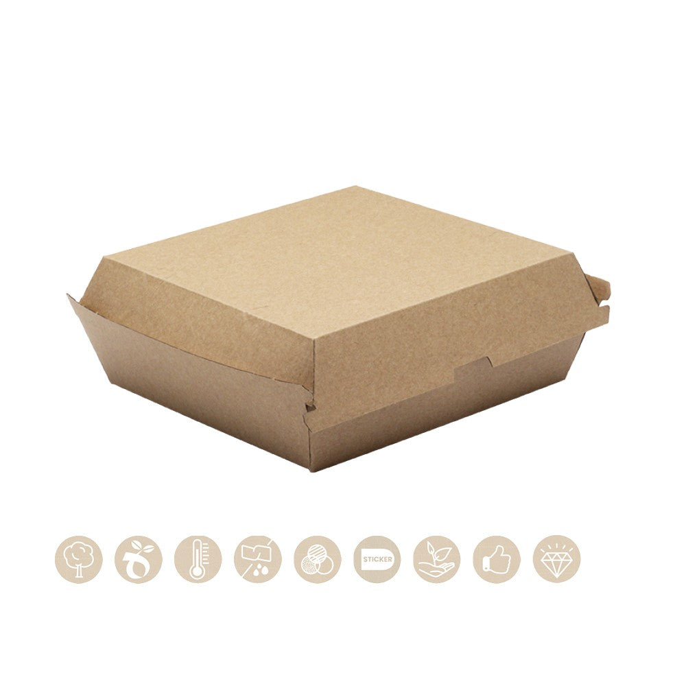 BIO Klappbox - Burgerbox rechteckig (Papier) - 200 Stk.