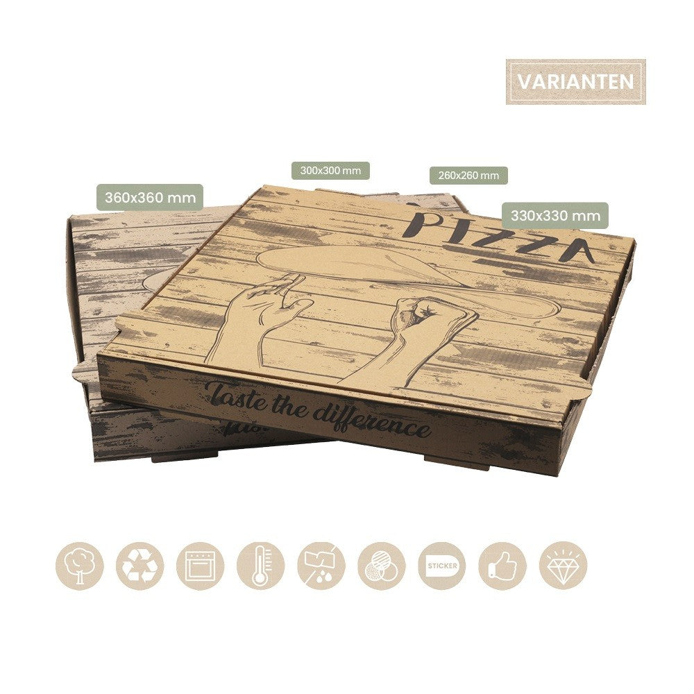 BIO Pizzakarton ab 260 x 260 mm (Papier) - ab 100 Stk.