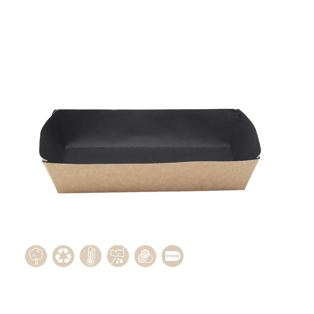 BIO Schale - Tray offen schwarze Innenseite (Papier) - ab 250 Stk.