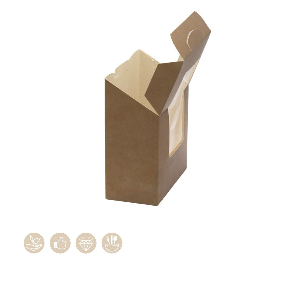 BIO Box für Wraps und Tortillas mit Sichtfenster (Papier) - ab 500 Stk.