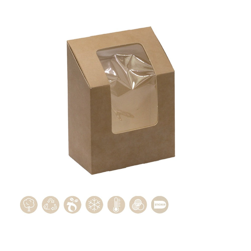 BIO Box für Wraps und Tortillas mit Sichtfenster (Papier) - ab 500 Stk.