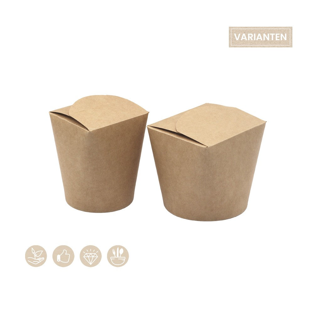 BIO Foodbox mit Faltdeckel rund (Papier) - ab 500 Stk.
