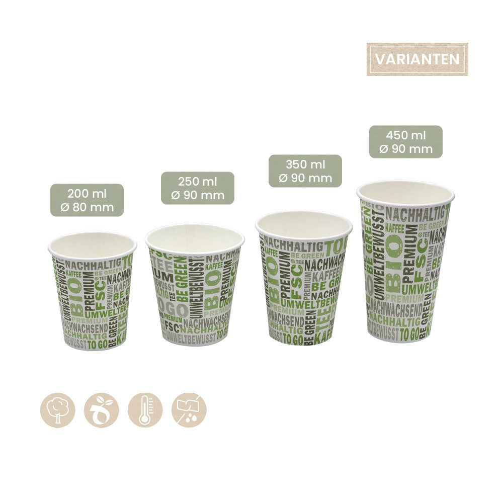 BIO Coffee-To-Go Trinkbecher BeGreen (Papier) - ab 1.000 Stk.